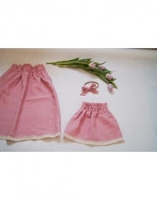 Komplet lnianych spódnic - damska i dziewczęca.   Rozmiary od 62 -140 a damskie od S/M lub L/XL Do każdego zamówienia opaska/spinka gratis. Spódnice szyte są na zmówienie -indyw...