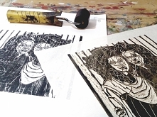 W trakcie pracy nad kolejnym linorytem :)