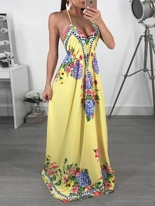 Boho Tribal Print Plunge Halter Backless Maxi Dress
Rozmiar: S, M, L, XL, 2XL
Kolor: yellow