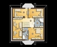 Dzierlatka to klasyczny projekt domu podmiejskiego. Bardzo atrakcyjna piętrowa niewielka rezydencja dla 5-6-cio osobowej rodziny o reprezentacyjnym interesującym i bogatym wizer...