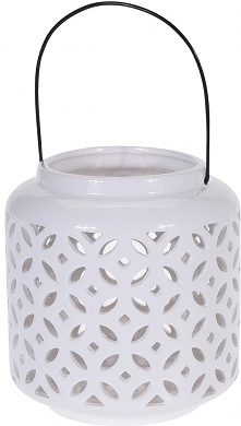 Lampion ceramiczny biały III