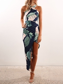 Ruched Crisscross Halter As...