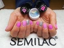 Semilac 277, 278 i indigo holo silver