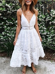 Solid Crochet Lace Hollow Out Slip Dress
Rozmiar: S, M, L, XL
Kolor: white