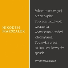 Nikodem Marszałek cytat o tym czym jest sukces