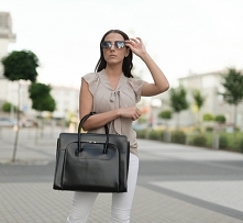 EKSKLUZYWNA SKÓRZANA TOREBKA DAMSKA MCKLEIN LAKE FOREST 15,6" CZARNA