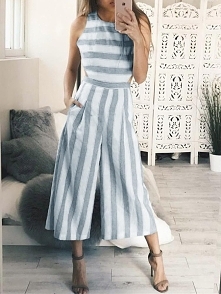 Striped Cutout Waist Wide Leg Jumpsuit
Rozmiar: S, M, L, XL
Kolor: blue