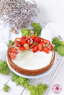 Sernik jogurtowy matcha - Wypieki Beaty