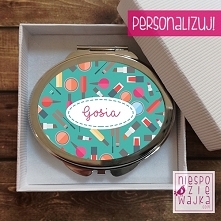 Lusterko owalne "Make up" - z imieniem do torebki, otwierane