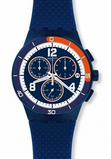 Swatch SUSZ402 męski zegarek wykonany z tworzywa w kolorze niebieskim. Wyposażony w chronograph oraz datownik. Aby przenieść się do sklepu kliknij w zdjęcie :)