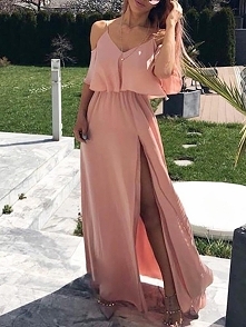 Solid Cold Shoulder Thigh Slit Maxi Dress
Rozmiar: S, M, L, XL
Kolor: pink