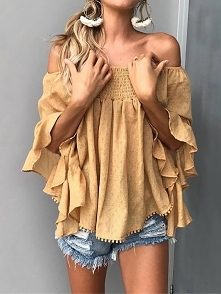 Solid Shirring Off Shoulder Flare Sleeve Blouse
Rozmiar: S, M, L, XL
Kolor: yellow