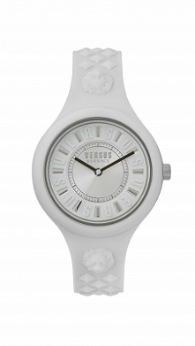 Versus Versace VSPOQ2118 stylowy zegarek znanej marki wykonany z miękkiego, białego silikonu. Wyposażony w mineralne szkło i białą tarczę. Aby przenieść się do sklepu kliknij w ...