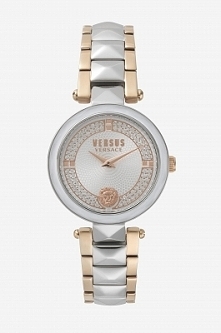 Versus Versace VSPCD2517 kobiecy zegarek wykonany ze stali w podwójnym kolorze złotym i srebrnym. Jasną tarcze zdobią błyszczące cyrkonie. Aby przenieść się do sklepu kliknij w ...