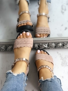 Wave Lace Trim Single Strap...