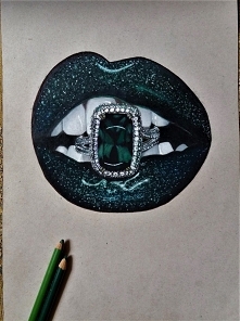 Kolejne usta kredkami ;D