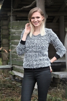 For Heart - Czarno biały sweter