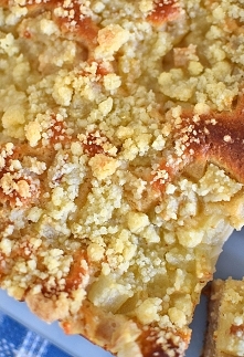 Ciasto drożdżowe z gruszkami i kruszonką - BEZ wyrabiania