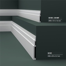 Nowoczesna listwa przypodłogowa SX180 Orac DECOR High Line to wyraźna, kompaktowa sztukateria, która idealnie pasuje do nowoczesnych wnętrz. Doskonale wygląda stosowana w połącz...