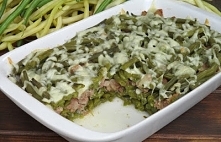 Fasolka szparagowa zapiekana z kiełbasą