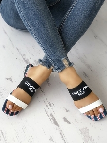 Letter Print Striped Double Buckle Sandals
Rozmiar: US4.5, US5.5, US6, US7, US8
Kolor: white
