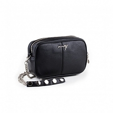 Torebka skórzana czarna mini listonoszka