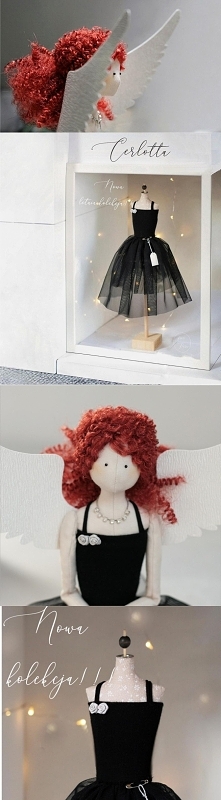 Eleonora, anioł szyty, tilda, handmade angel