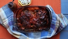 Karkówka zapiekana z pieczarkami