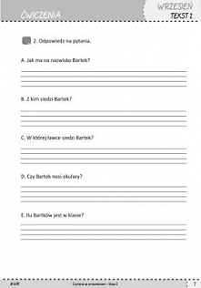 Ćwiczenia - przykład z zeszytu "Czytaj ze zrozumieniem kl. 2"