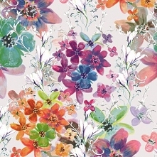 Materiał z wydrukowanym wzorem: Kwiatowy wzór dekoracyjny - cottonbee.pl