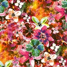 Materiał z wydrukowanym wzorem: Wielobarwny wzór kwiatowy - cottonbee.pl