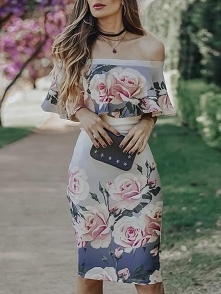 Floral Print Flounce Off Shoulder Bodycon Dress
Rozmiar: S, M, L, XL
Kolor: light purple