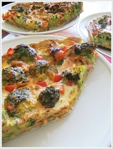 Tarta łososiowo-brokułowa z papryką