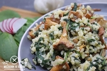 Kaszotto z kurkami i szpinakiem