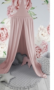 Baldachim pudrowy róż