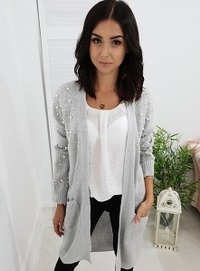 Kardigan z perełkami LUNGO szary.
Ottanta - sklep online