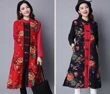 Chciałabyś wyróżniać się w tłumie, ale nie do końca wiesz czym? Ten płaszcz Ci w tym pomoże! Oryginalny, w stylu Dalekiego Wschodu płaszcz do kolana to świetny wybór na ciepłą j...