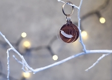 identyfikator drewniany L + transparentny brelok