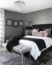 Sypialnia w stylu glamour