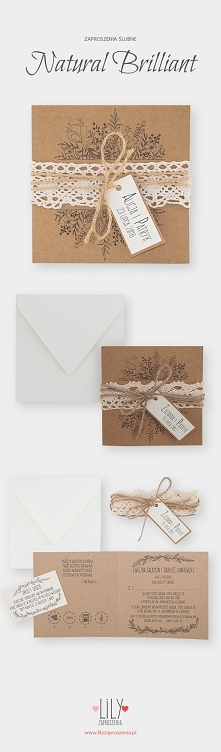 Rustykalne zaproszenia ślub...