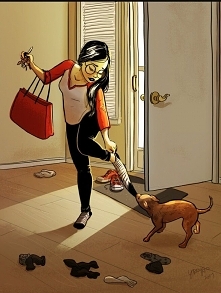 Mój pies też mnie tak żegna...