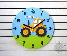 Zegar dla chłopca z traktorem i imieniem