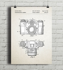 Aparat fotograficzny  - patent - plakat vintage