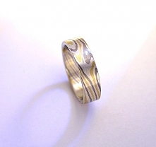 wielokolorowe obrączki mokume