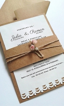 Rustykalne zaproszenie ślubne