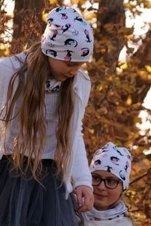 Komplet czapka plus komin - Kotki 
MiniModo.pl