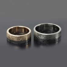 Obrączki z damastu, różoweg...