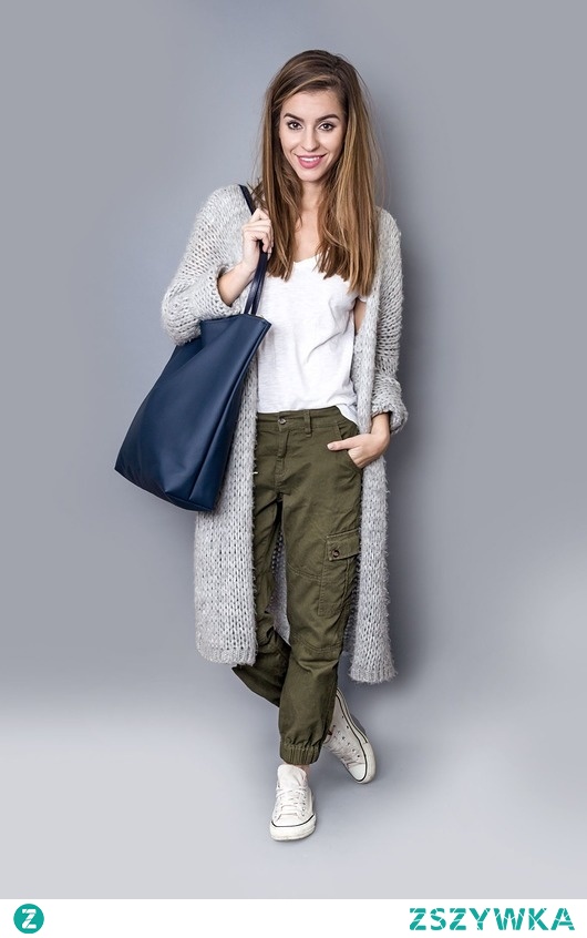 torba basic granatowa krata