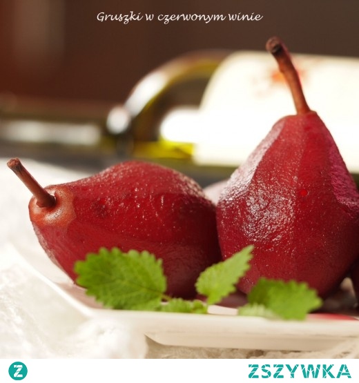 gruszki w czerwonym winie