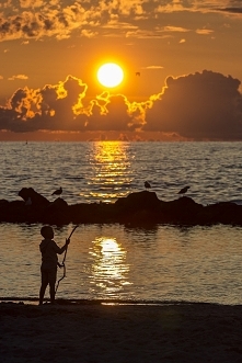 Zachód słońca na plaży w Darłówku Wschodnim